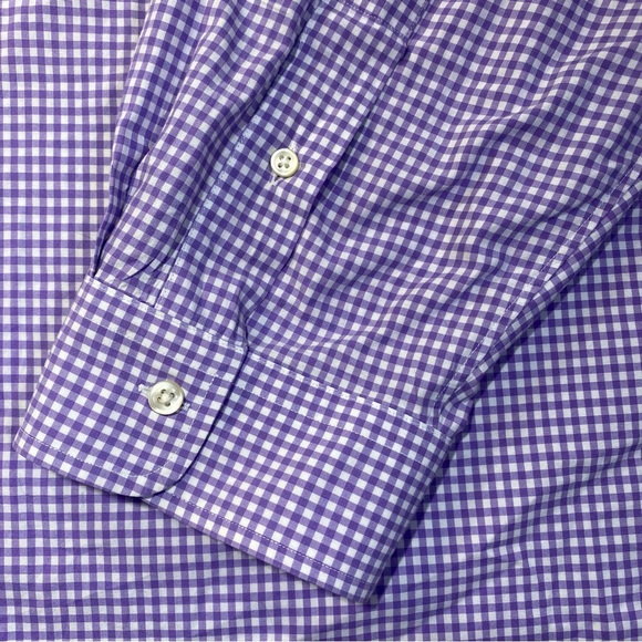 Polo Ralph Lauren Purple Gingham Men's Dress Shirt Classic Fit Long Sleeve 3XLT - Picture 3 of 12